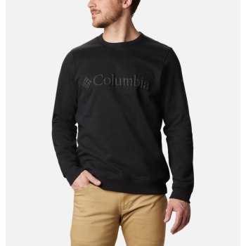 Columbia Logo Fleece Crew, Sudaderas Negros Para Hombre | 918706-MAR